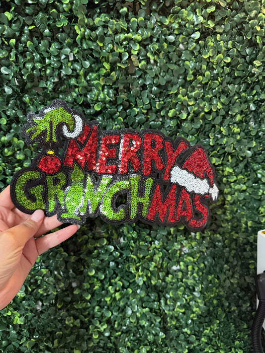 Merry Christmas Grinch Christmas Chenille Patch