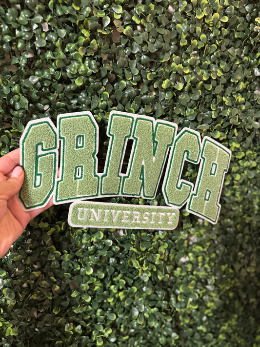 Grinch Inspired University Chenille Patches