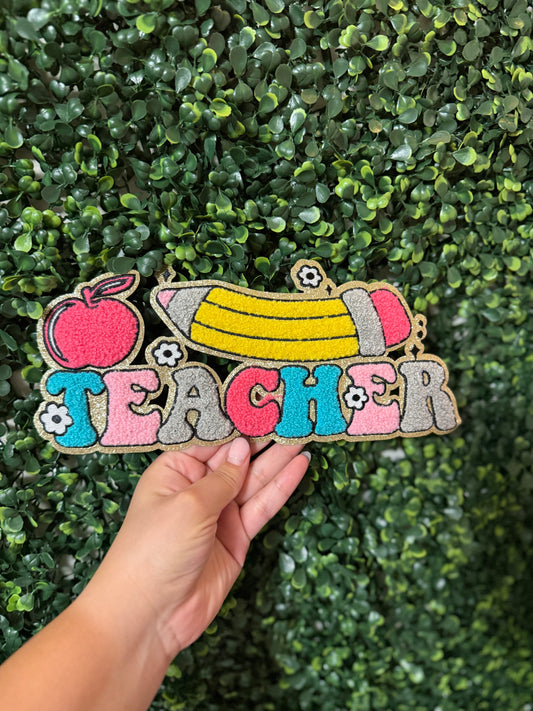 Cute Teacher Chenille Patch
