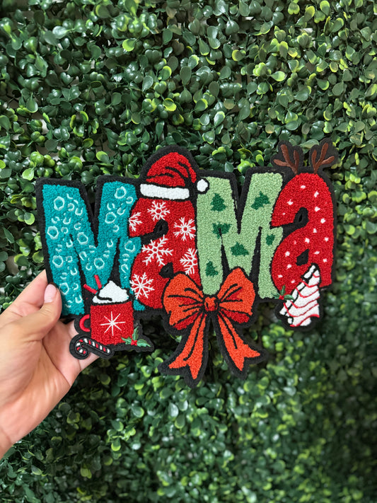 Christmas Mama Chenille Patches