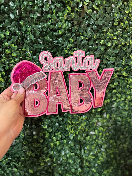 Santa Baby Sparkle Chenille Patch