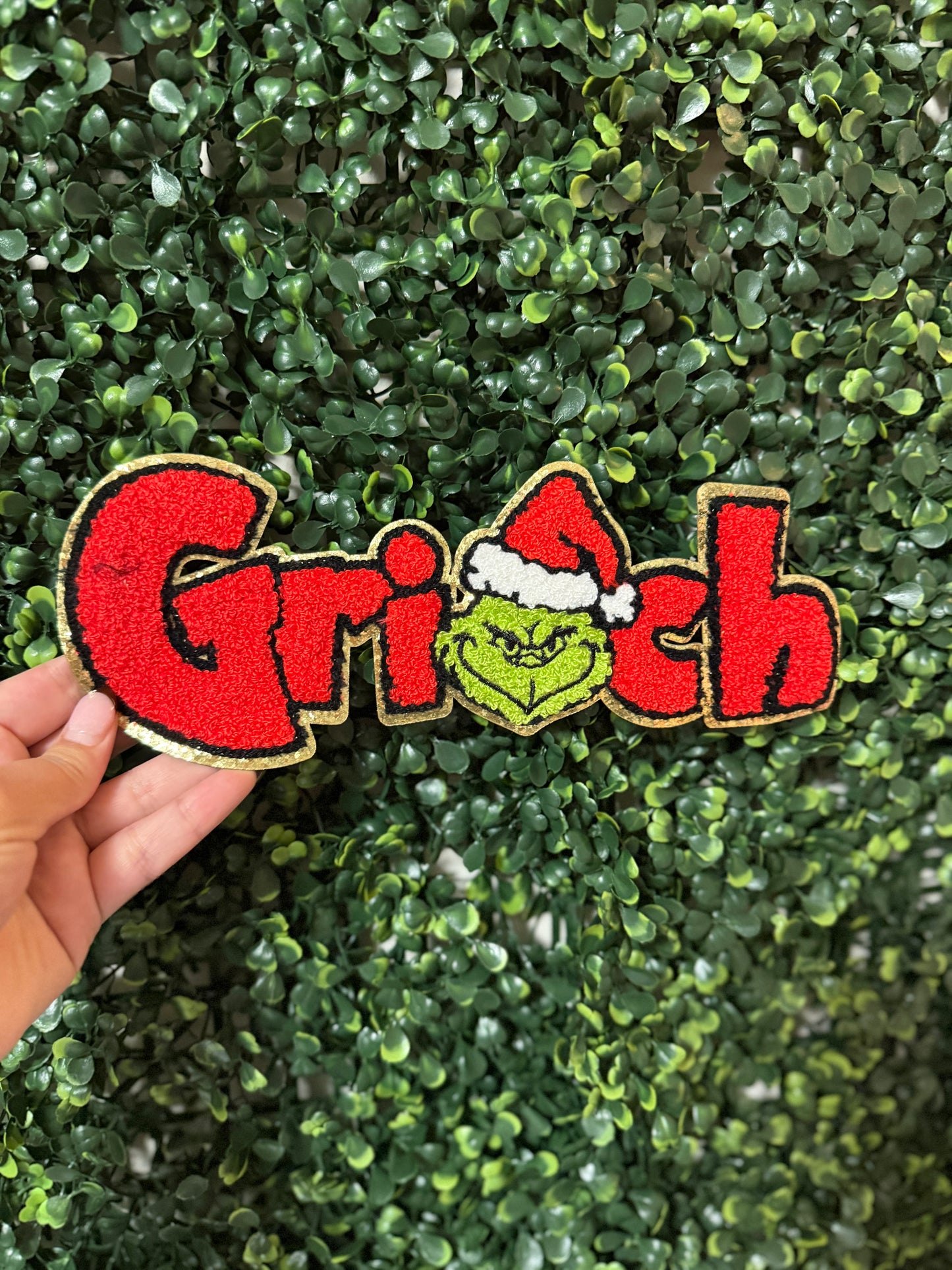 Holiday Grinch Chenille Patch